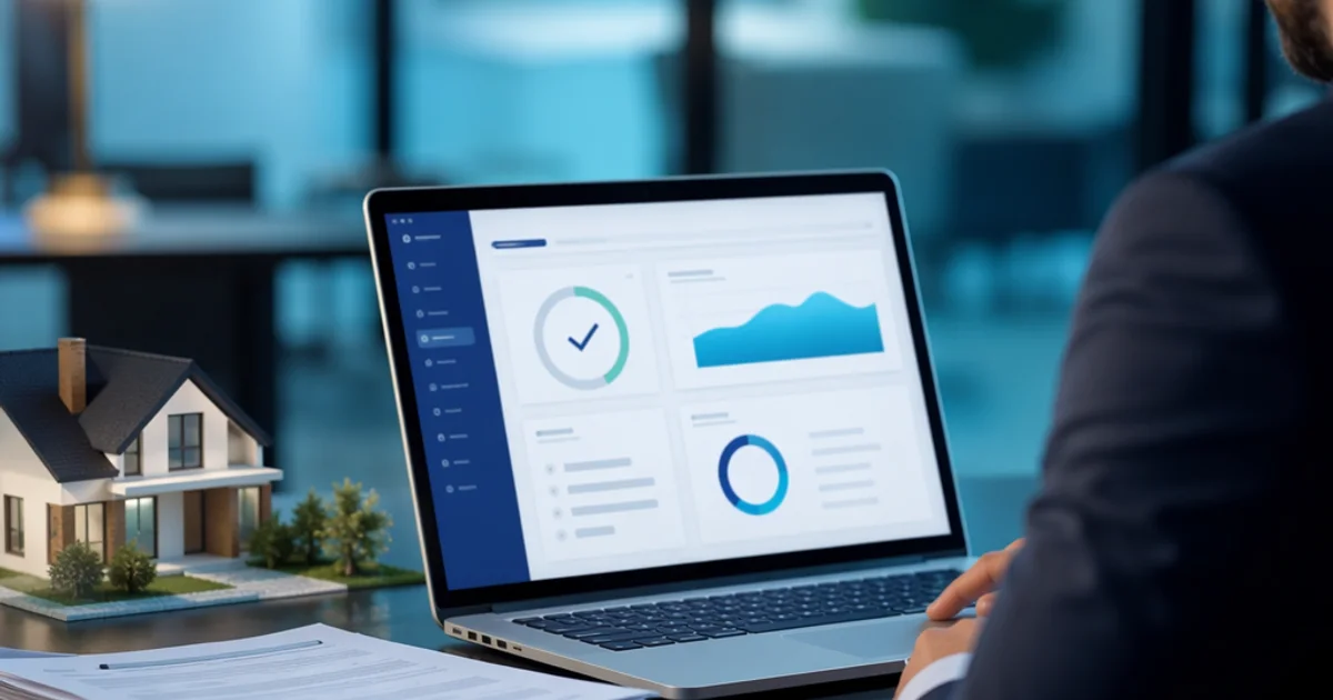 AI in mortgage lending software in 2026, a loan origination system reading paystubs, bank statements and tax returns into checked data, surfacing conditions, and handing the underwriter a clean file to decide on