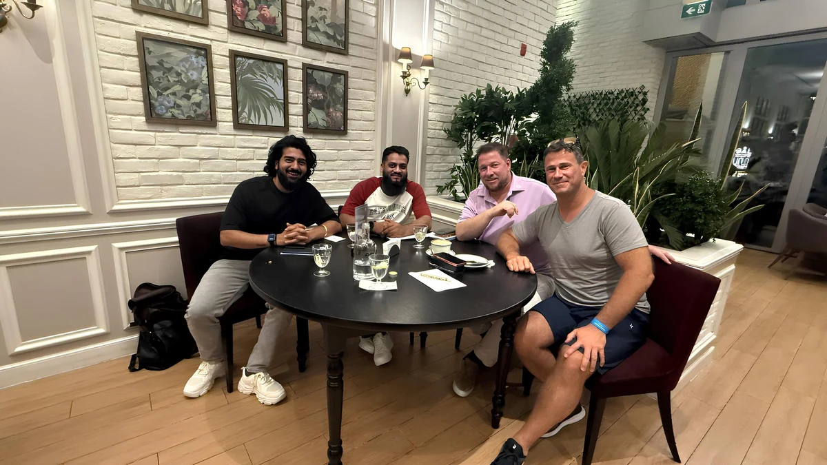 Groovy Web and Swiss Trust Layer teams meeting in person in Dubai