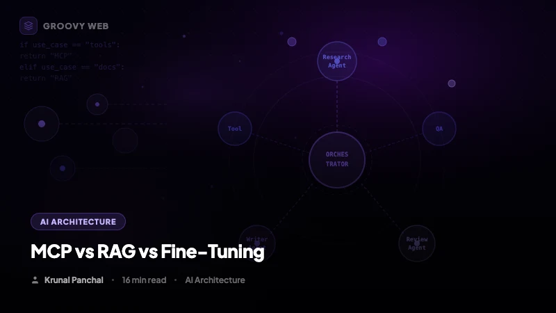 MCP vs RAG vs Fine-Tuning: Which AI Architecture Fits Your Product in 2026